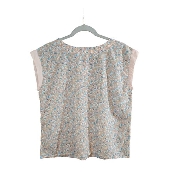 Mitsou Dolman Sleeve Satin Floral Blouse Feminine Spring Summer Work Women's L - Picture 1 of 6